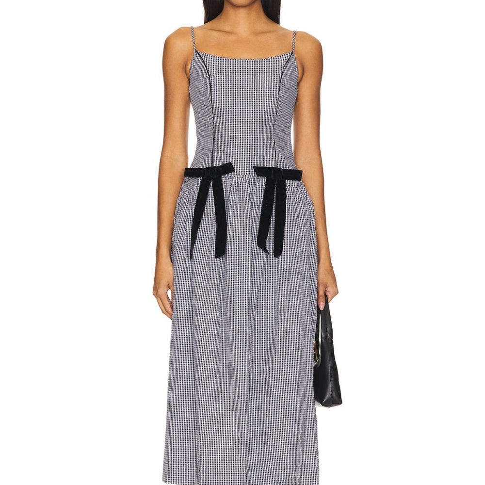 REVOLVE Damson Madder Persephone Midi Dress in Black Gingham